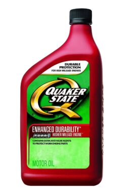 Quaker State Higher Mileage Engine with Slick 50 10W30 Motor Oil - 1 Quart Bottle, Pack of 6