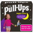 Huggies Pull-Ups Girls' Night-Time Potty Training Pants, 3T-4T, 60 Ct