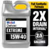 Mobil Delvac Extreme Heavy Duty Full Synthetic Diesel Engine Oil 15W-40, 2.5 gal
