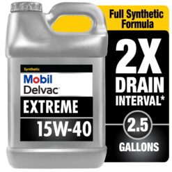 Mobil Delvac Extreme Heavy Duty Full Synthetic Diesel Engine Oil 15W-40, 2.5 gal
