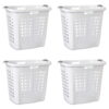 Sterilite Ultra™ Easy Carry Plastic Laundry Hamper, White, Set of 4