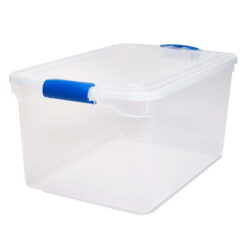 Homz 66-Qt Plastic Storage Boxes, Clear/Blue (Set of 2)