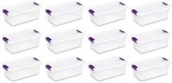 Sterilite 6 Quart Plastic ClearView Latch Storage Container Tote, 12 Pack