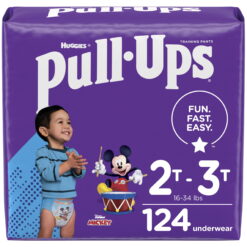 Huggies Pull-Ups Boys' Potty Training Pants Size 4, 124 Ct, 2T-3T (16-34 lb.), One Month Supply