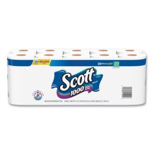 Scott KCC 20032 Standard Roll Bathroom Tissue, 1 Ply, 20 / Pack - 2 Packs per Carton