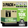 Mobil 1 Advanced Fuel Economy Full Synthetic Motor Oil 0W-20, 5 qt (3 Pack)