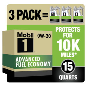 Mobil 1 Advanced Fuel Economy Full Synthetic Motor Oil 0W-20, 5 qt (3 Pack)