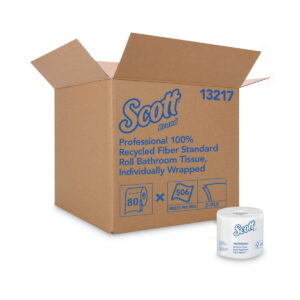 Scott Essential 100% Recycled Fiber SRB Bathroom Tissue Septic Safe 2-Ply White 506 Sheets/Roll 80 Rolls/Carton
