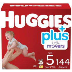 Huggies Plus Diapers, Size 5 (27+ Pounds), 144 Count
