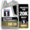 Mobil 1 Extended Performance Full Synthetic Motor Oil 5W-20, 5 qt