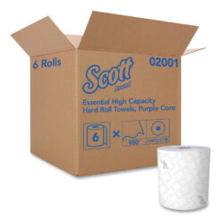 Scott Essential High Capacity Hard Roll Towel, White, 8 x 950 ft, 6 Rolls/Carton -KCC02001