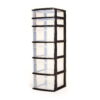 Homz® 6 Drawer Medium Tower, Black Plastic Frame with Clear Drawers, Set of 1