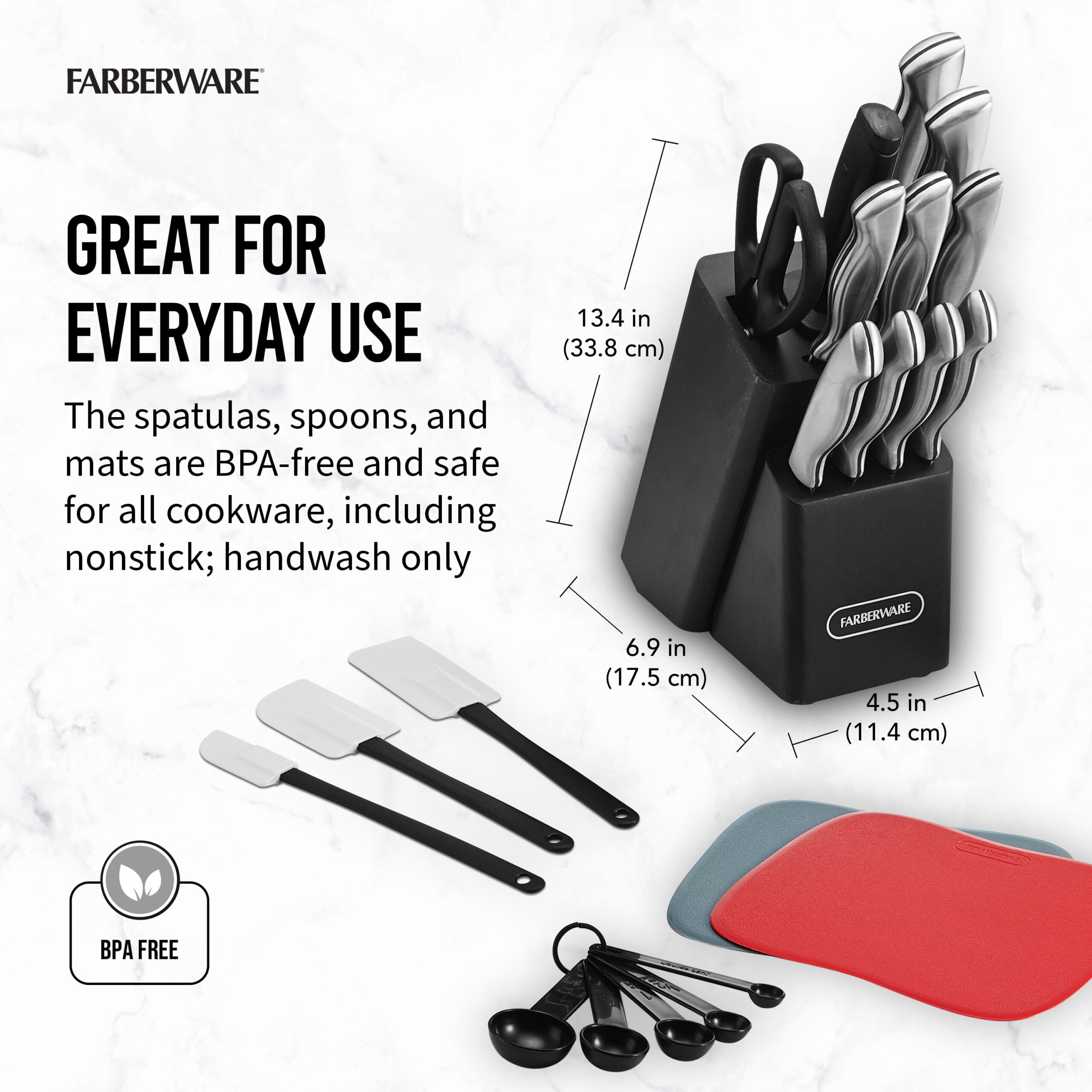 Farberware Classic 30-piece Spin N Store Rotating Carousel Cutlery and Tool  Set in Black 