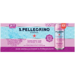 S.Pellegrino Essenza Dark Morello Cherry and Pomegranate Flavored Mineral Water with Natural CO2 Added, 267.6 fl oz