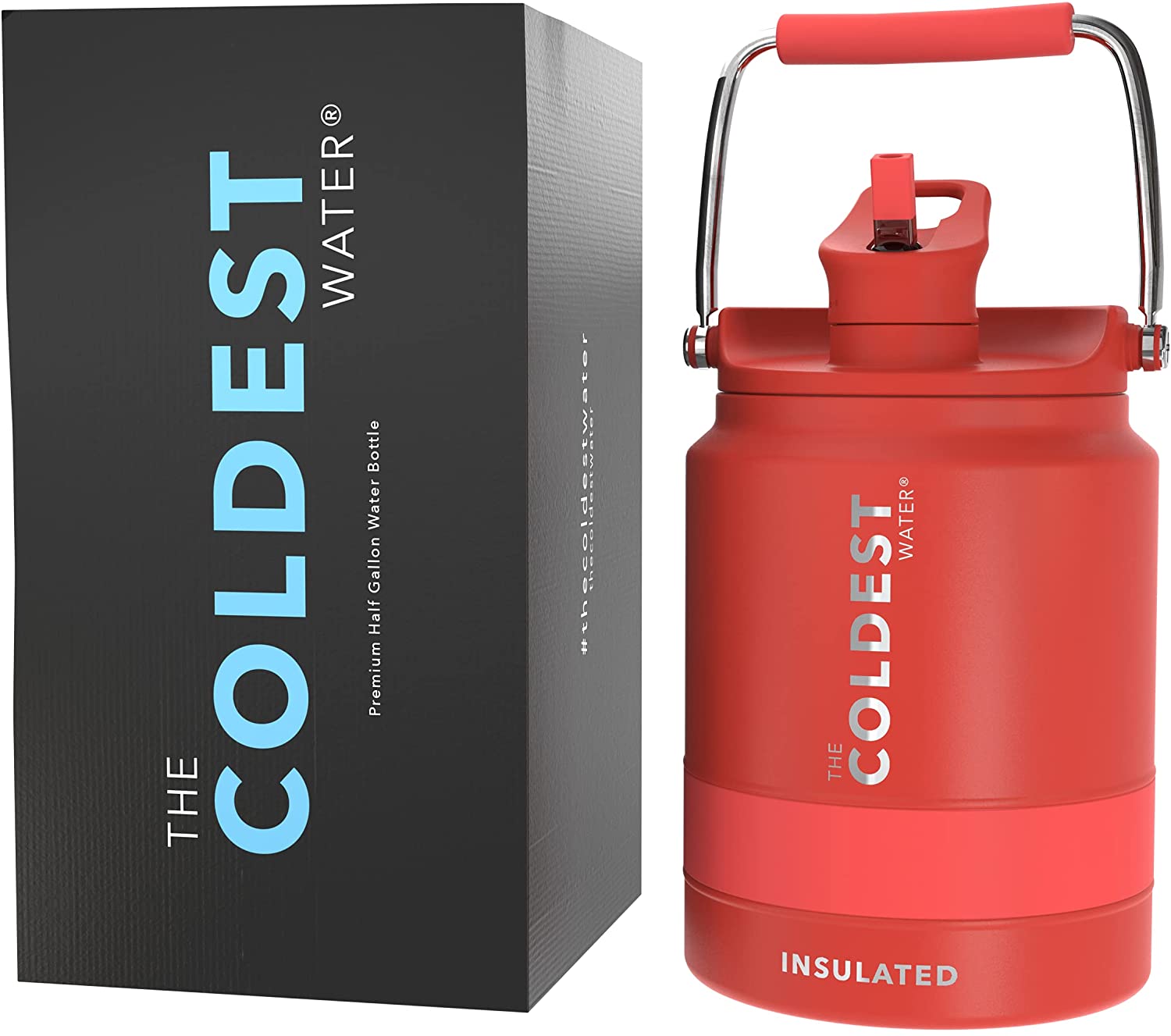 The Coldest Water The Coldest Kids Stainless Steel Water Bottle & Top Straw Lid 2.0- Black 12 oz