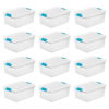 Sterilite 3.75 Gallon Stackable Plastic Storage Tote With Lid, Clear, 12 Count