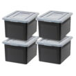 IRIS USA Letter and Legal Size File Box, Black, Set of 4