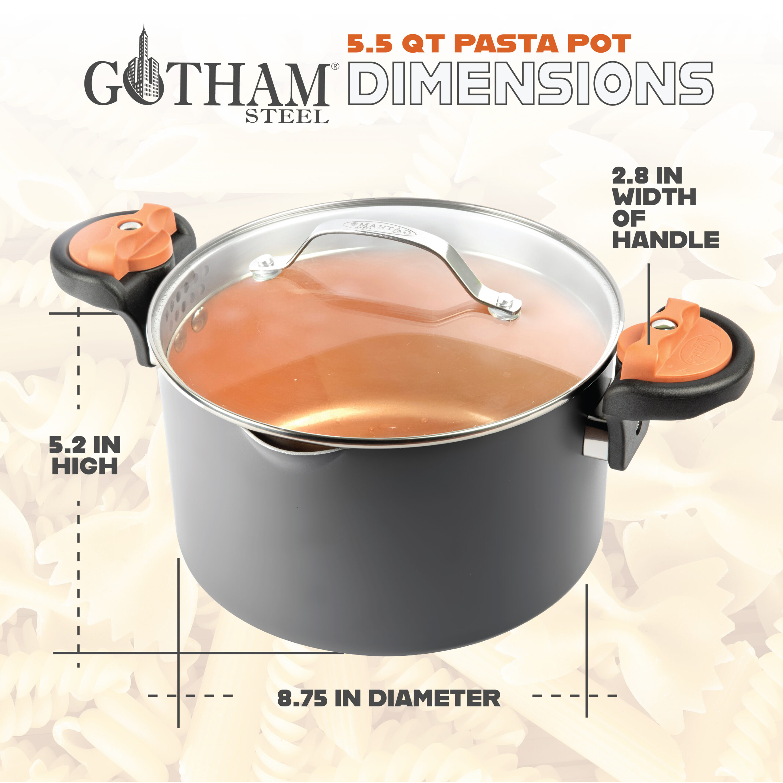 Gotham Steel Pasta Pot TV Spot, 'Perfect Straining: Free Fry Basket