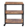 Mind Reader 30" Brown & Black 3-Tier Rolling Bar Cart