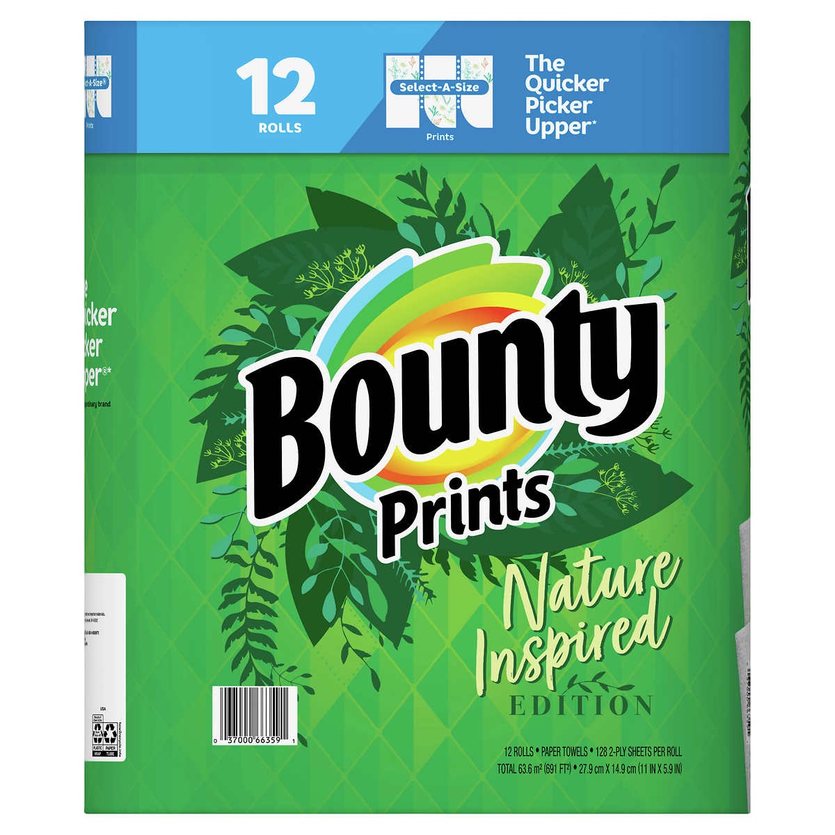 Bounty Paper Towels, Select-A-Size, Prints, 2-Ply, Paper Towels