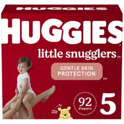Huggies Little Snugglers Baby Diapers, 92 Ct, Size 5 (27+ lbs)