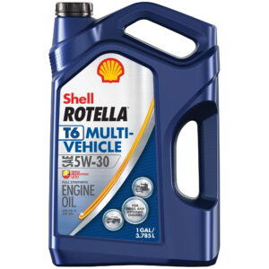 Shell Rotella T6 Multi-Vehicle Full Synthetic 5W-30 Diesel Engine Oil, 1 Gallon