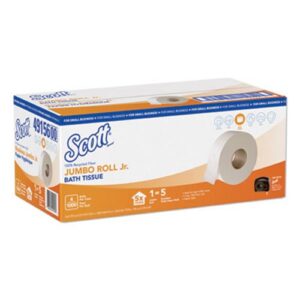 Scott Essential 100% Recycled Fiber Jrt Bathroom Tissue, Septic Safe, 2-Ply, White, 1000 Ft, 4 Rolls/carton | Bundle of 5 Cartons