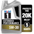 Mobil 1 Extended Performance Full Synthetic Motor Oil 5W-30, 5 qt