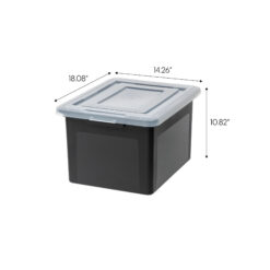 IRIS USA Letter and Legal Size File Box, Black, Set of 4