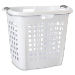 Sterilite Ultra™ Easy Carry Plastic Laundry Hamper, White, Set of 4