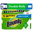 Bounty Select-A-Size Paper Towels, Double Rolls, White, 98 Sheets Per Roll, 12 Count