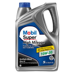 Mobil Super High Mileage Synthetic Blend Motor Oil 10W-30, 5 qt