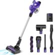 INSE Cordless Vacuum Cleaner, 23Kpa 250W Brushless Motor Stick Vacuum, 10-in-1 Lightweight Handheld for Cleaning - Purple