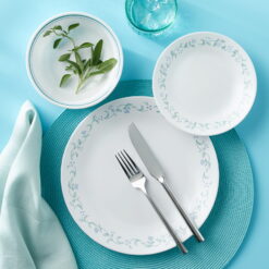 Corelle Country Cottage, White and Blue, 12 Piece, Dinnerware Set