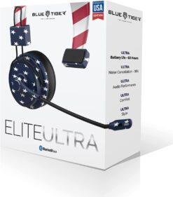 Blue Tiger Elite Ultra USA Wireless Bluetooth Headset – Truckers’ and Office Professional Headset - Noise Cancellation Bluetooth 5.0 Head Set – 60 Hours Talk Time, 1200 Hours Standby