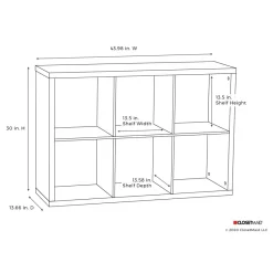 ClosetMaid 4109 Decorative 6-Cube Storage Organizer, Black Walnut