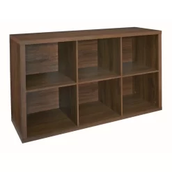 ClosetMaid 6 Cube Storage Shelf Organizer Bookshelf with Back Panel, Easy Assembly, Wood, Dark Chestnut Finish