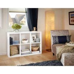 ClosetMaid 6 Cube Storage Shelf Organizer Bookshelf with Back Panel, Easy Assembly, Wood, White Finish