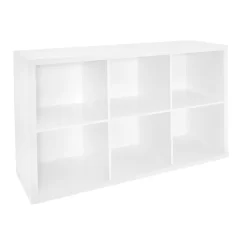 ClosetMaid 6 Cube Storage Shelf Organizer Bookshelf with Back Panel, Easy Assembly, Wood, White Finish