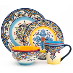 Euro Ceramica Zanzibar Stoneware Dinnerware Set - Service for 4
