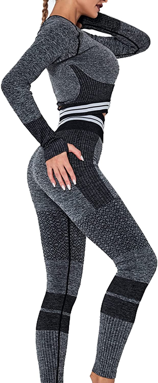 MANON ROSA Workout Sets Women 2 Piece Yoga Fitness Clothes Exercise  Sportswear Legging Crop Top Gym Clothes