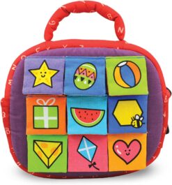 Melissa & Doug K's Kids Take-Along Shape Sorter Baby Toy With 2-Sided Activity Bag and 9 Textured Shape Blocks - Sensory / Travel /Toys For Toddlers And Infants