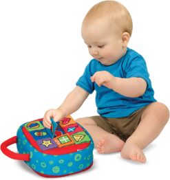 Melissa & Doug K's Kids Take-Along Shape Sorter Baby Toy With 2-Sided Activity Bag and 9 Textured Shape Blocks - Sensory / Travel /Toys For Toddlers And Infants