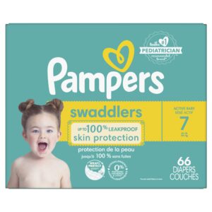 Pampers Swaddlers Active Baby Diaper, Size 7, 66 Count
