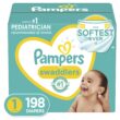 Pampers Swaddlers Diapers Size 1 198Count