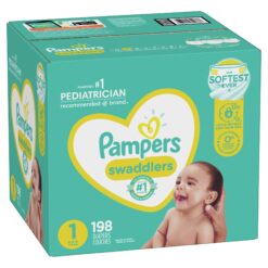 Pampers Swaddlers Diapers Size 1 198Count