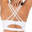 RUNNING GIRL Strappy Sports Bra for Women, Sexy Crisscross Back Medium Support Yoga Bra with Removable Cups, White