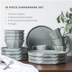 TABLE 12 Stoneware Dinnerware Set - Service for 4