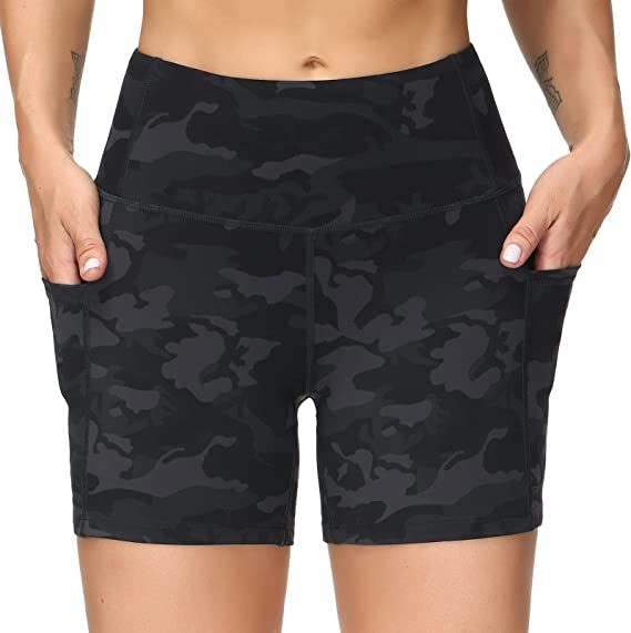 THE GYM PEOPLE High Waist Yoga Shorts for Women's Tummy Control