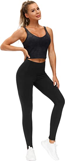 Women's Leggings with Pockets, High Waist Tummy Control Workout Yoga Pants  Run Training Sports Pants 